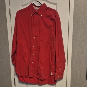 Tommy Hilfiger Red Casual Button Down Shirt
